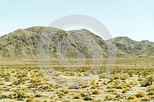 Desert and mountain landscape view in Nevada.