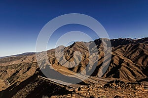 Desert Mountain in Morocco with twisty roads