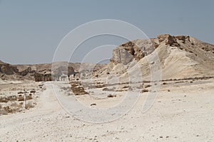 Desert Mountain and Oasis in The Arava, South of Israel