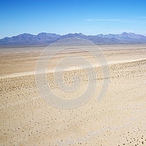 Desert and mountain range.