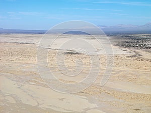 Desert and mountain range.