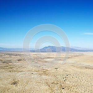 Desert and mountain range.