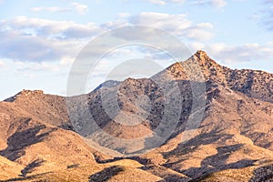 Desert mountain sunset landscape, Mojave Desert, California, USA