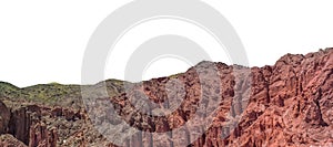 Desert mountains at Arcoiris Valley or Rainbow Valley Atacama, Chile isolated on white background photo