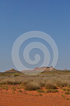Desert mountains Australia outback Pilbara area spinifex photo