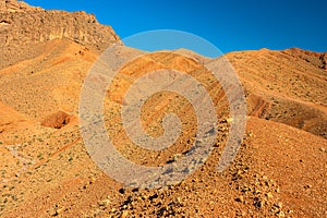 Desert mountains landscape in the vicinity of Dades Gorges, Boumalne Dades, Morocco