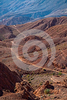 Desert mountains landscape in the vicinity of Dades Gorges, Boumalne Dades, Morocco