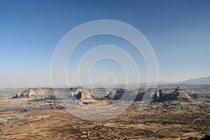 Desert and mountains near sanaa yemen