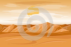 Desert mountains sandstone background vector illustration