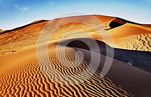 Desert of namib with orange dunes