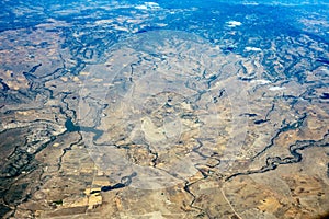 Desert near mexico city aerial view cityscape panorama