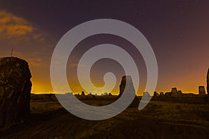 Desert night and the starry sky