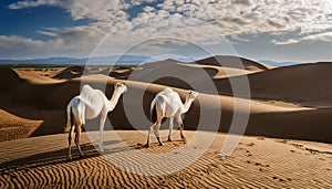 Desert Nomads: Camels Crossing Sand Dunes