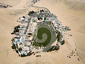 Desert oasis aerial landscape