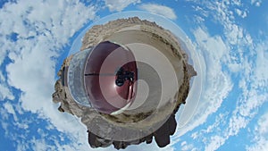 Desert Off Road Driving Tiny Planet Spinning 04 Alabama Hills E Sierra California USA