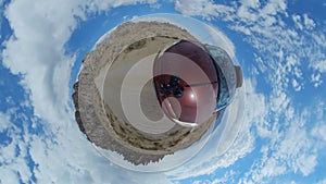 Desert Off Road Driving Tiny Planet Spinning 05 Alabama Hills E Sierra California USA