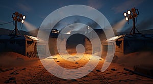 Desert Outpost at Night