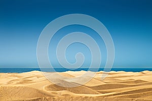 Desert panorama of the dunes of Maspalomas