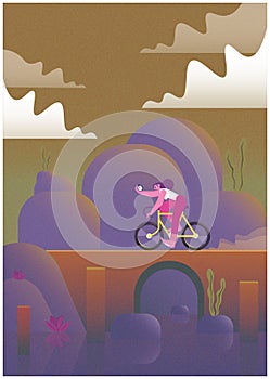 vector illustration of a cartoon female character