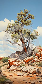 Desert Pine: A Hard Edge Painting Inspired By Nature photo