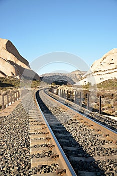 Railroad tracks in the middle of nowhere