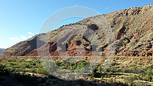 Desert Redrock Scenery with Riparian Habitat Along the Virgin River