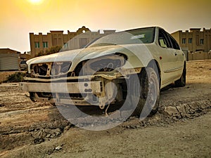 Desert Relic/Old Car rusting away in the desert