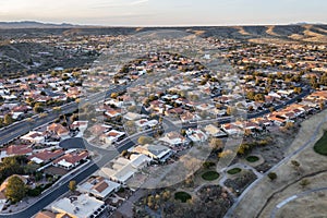 Desert Residential Community with Mountain Backdrop