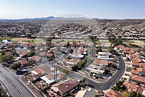 Desert Residential Community with Mountain Backdrop