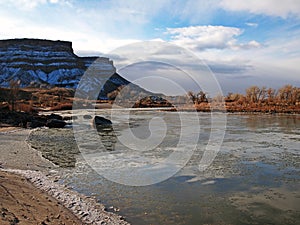 Desert River in Winter