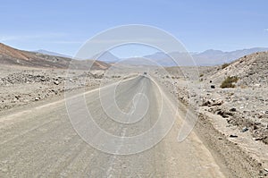 Desert road on Atacama, Chile