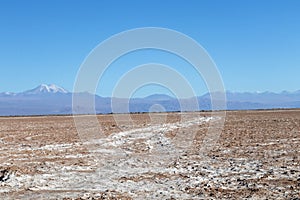 Desert road in Atacama, Chile : background with copy space for text