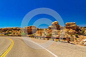 Desert road in Canyonlands National Park. Utah, USA