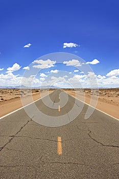 Desert road close up