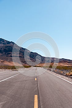 Desert road in Death Valley Park