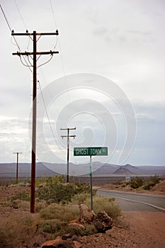 Desert road ghost town