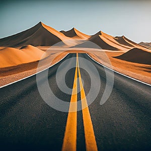Desert Road Stretching to the Horizon