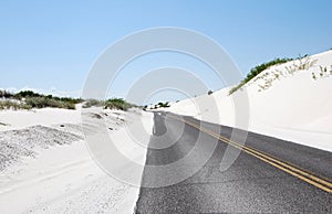 Desert Road in White Sands National Park, New Mexico