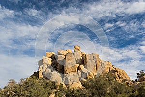 Desert Rock Formation under Blue Skies