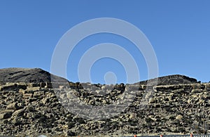 Desert Rockface  Along the Highway on a Bright, Clear Late Fall Day