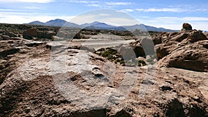 Desert rocks in Bolivian Altiplano, South America.