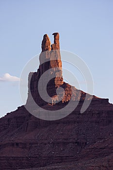 Desert Rocky Mountain American Landscape. Sunset Sky.