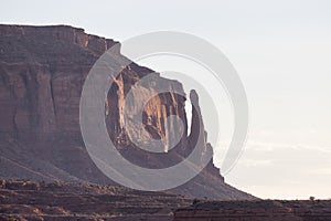 Desert Rocky Mountain American Landscape. Sunset Sky.