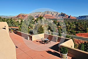 Desert rooftop patio