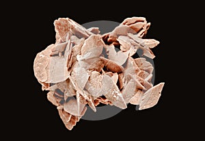 Desert rose crystal isolated on black background