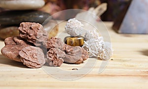 Desert Rose Rocks From Oklahoma on Meditation Table