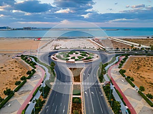 Desert roundabout by the seaside in Ras al Khaimah UAE photo