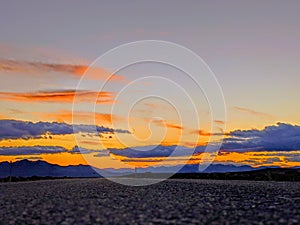 Desert's Sunsets  storms colors mountains clouds sky