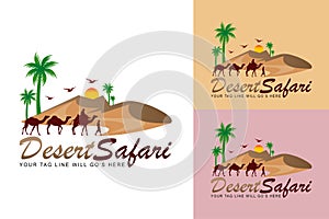 Desert safari abstract logo vector