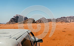 Desert safari. Pick up, used for daily trips in the Wadi Rum desert, Jordan